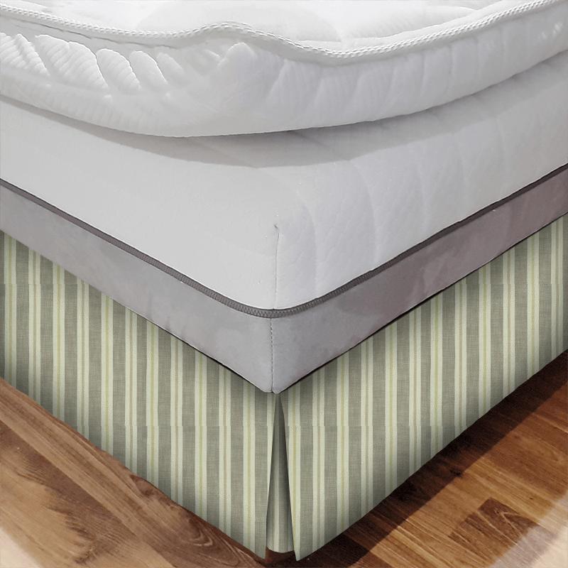 Sackville Stripe Citron / Natural Bed Base Valance Clarke and Clarke Castle Garden Sackville Stripe Citron / Natural Bed Base Valance