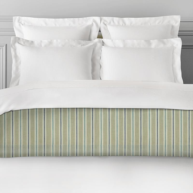 Clarke and Clarke Castle Garden Sackville Stripe Eau De Nil / Linen Bed Runner