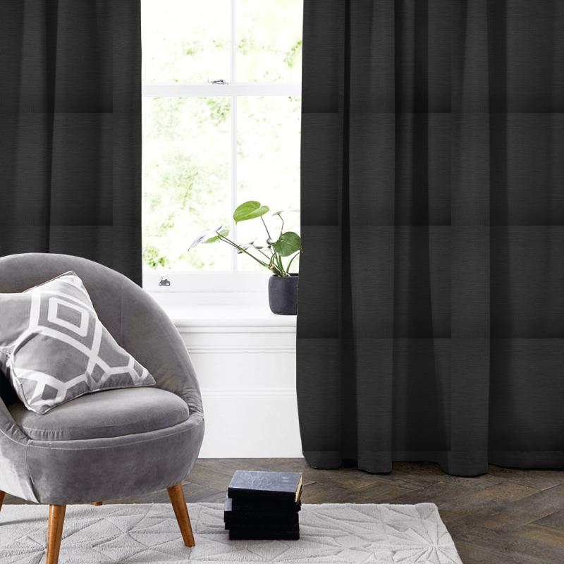 Ashley Wilde Textures Glint Black Made To Measure Curtain