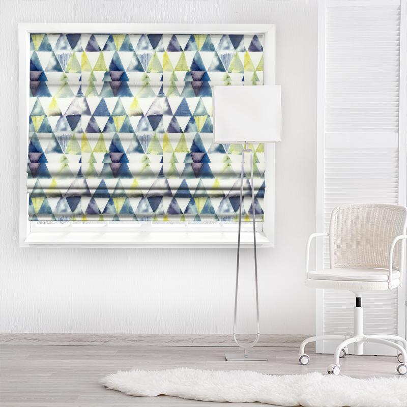 Voyage Decoration Equator Prints Andes Lemon Made To Measure Roman Blind