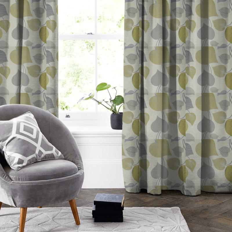 Voyage Decoration Diffusion Weaves Barrington Mustard Made To Measure Curtain