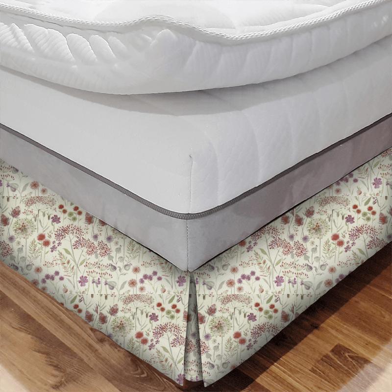 Flora Cream Plum Bed Base Valance Voyage Decoration Diffusion Weaves Flora Cream Plum Bed Base Valance