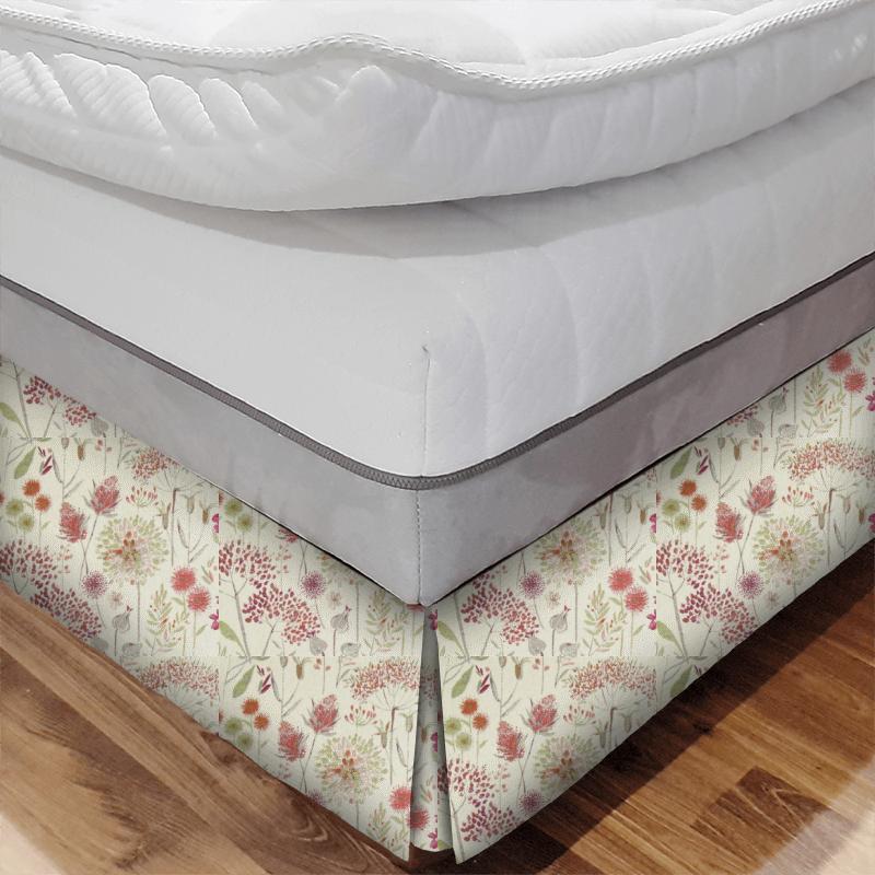 Flora Cream Russett Bed Base Valance Voyage Decoration Diffusion Weaves Flora Cream Russett Bed Base Valance