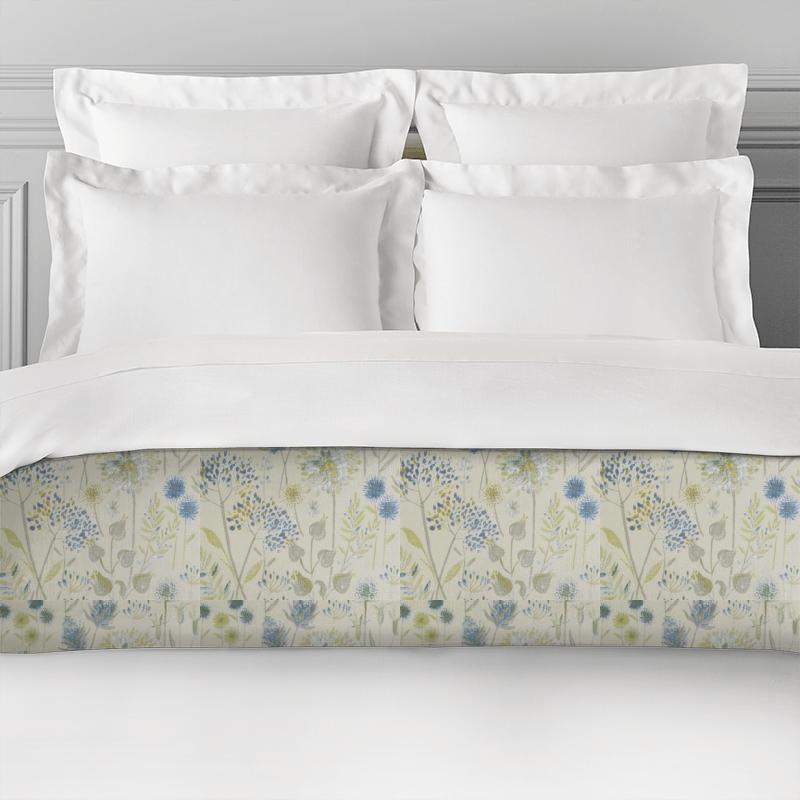 Voyage Decoration Diffusion Weaves Flora Linen Duck Egg Bed Runner