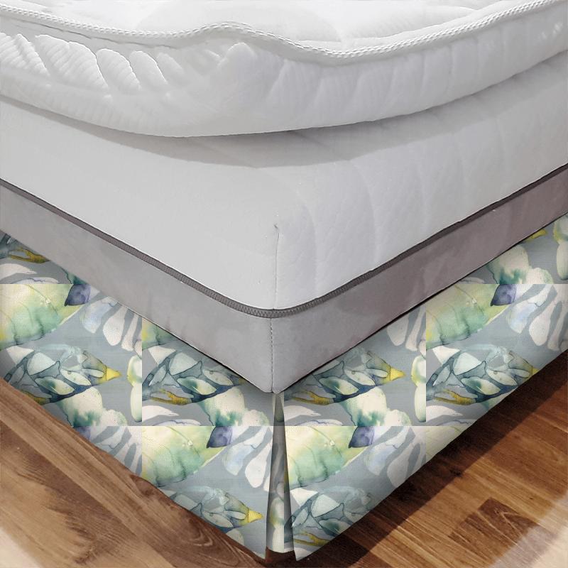 Voyage Decoration Equator Prints Salvador Lemon Grey Bed Base Valance
