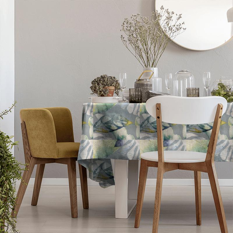 Voyage Decoration Equator Prints Salvador Lemon Grey Tablecloth
