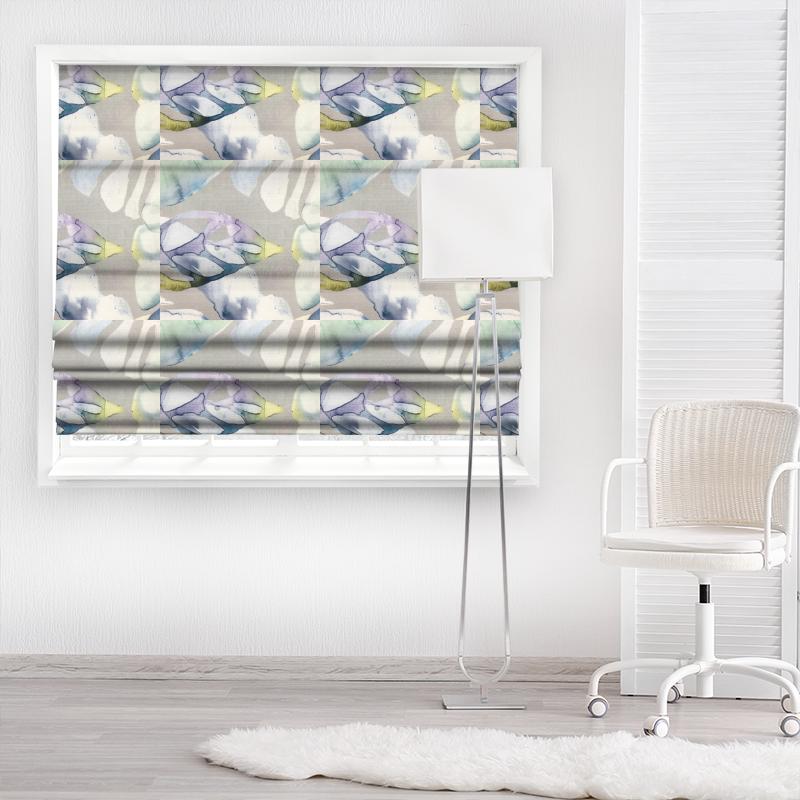 Voyage Decoration Equator Prints Salvador Violet Made To Measure Roman Blind