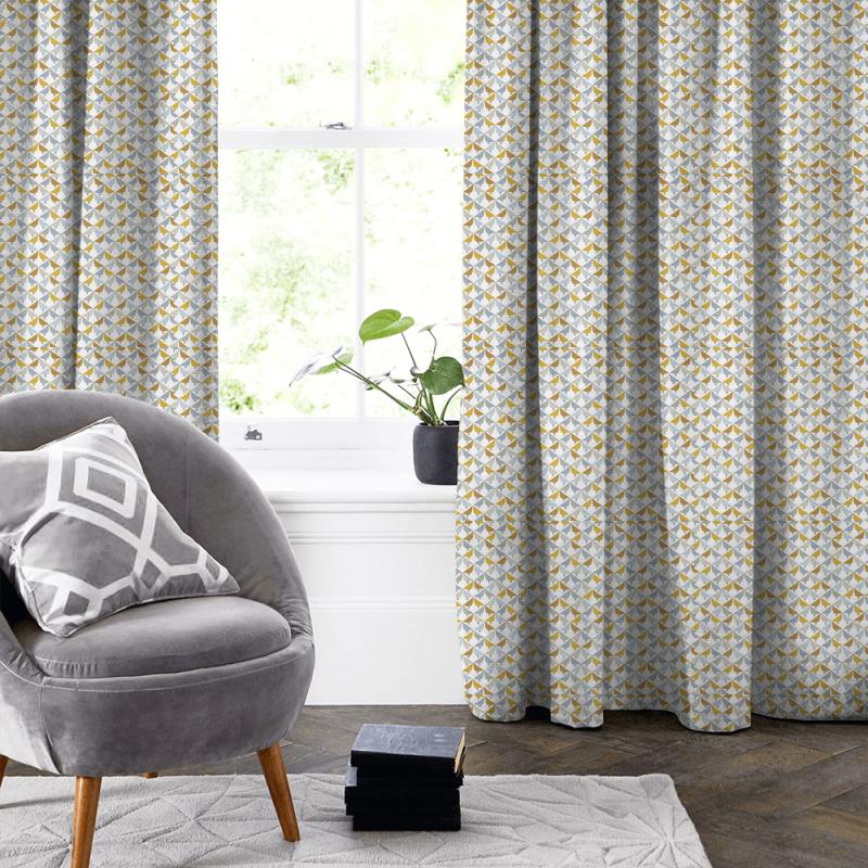 Scion Noukku Fabrics Lintu Dandelion / Butterscotch / Pebble Made To Measure Curtain