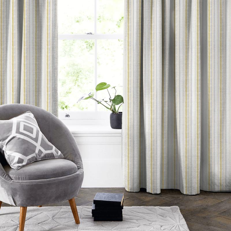 Scion Noukku Fabrics Noki Ochre / Hemp / Charcoal Made To Measure Curtain