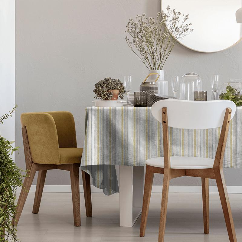 Scion Noukku Fabrics Noki Ochre / Hemp / Charcoal Tablecloth