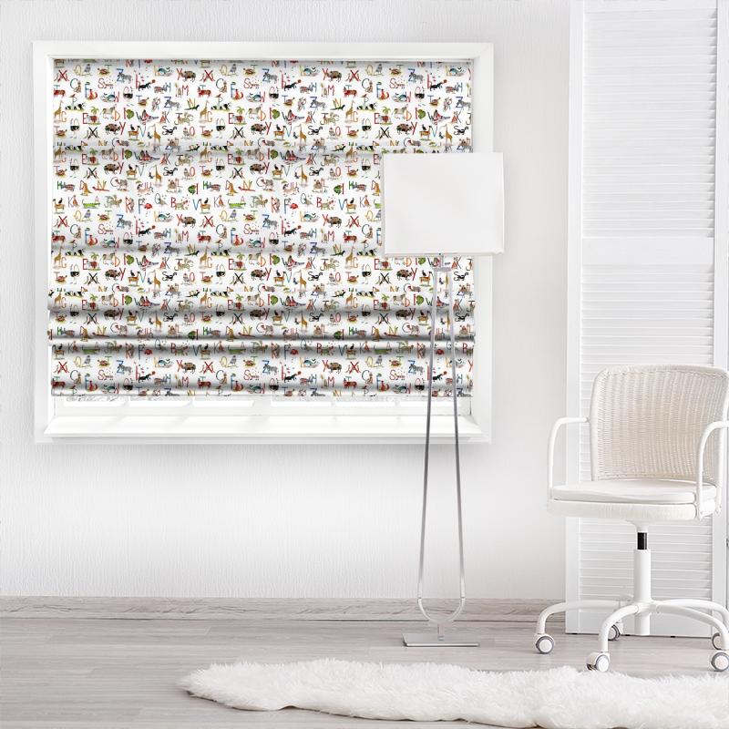 Animal Alphabet Paintbox Made To Measure Roman Blind Prestigious Textiles My World Animal Alphabet Paintbox Made To Measure Roman Blind