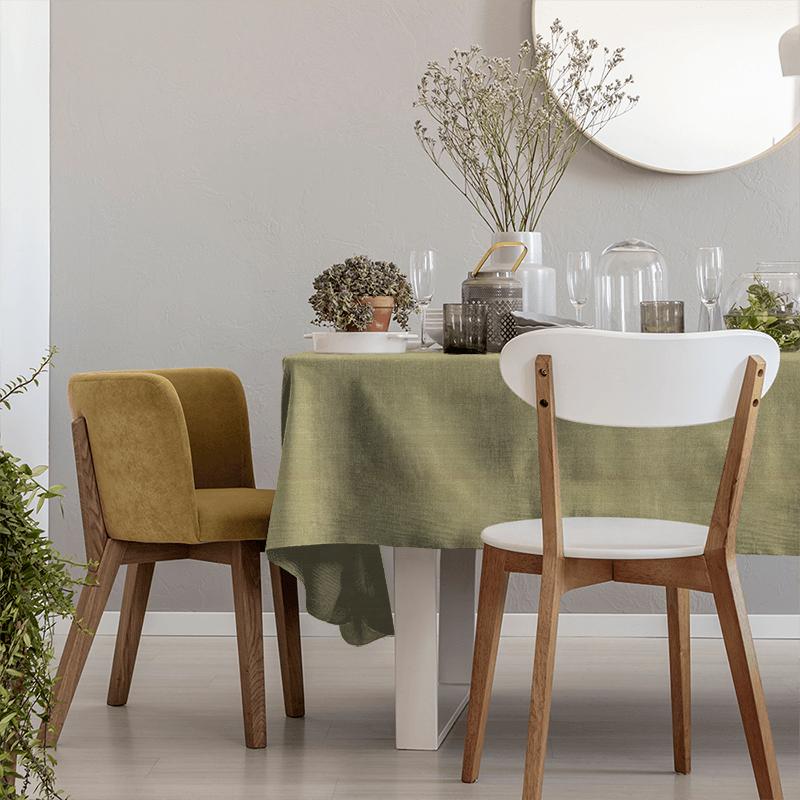 Komodo Silk Pistachio Tablecloth Wemyss Komodo Silk Komodo Silk Pistachio Tablecloth