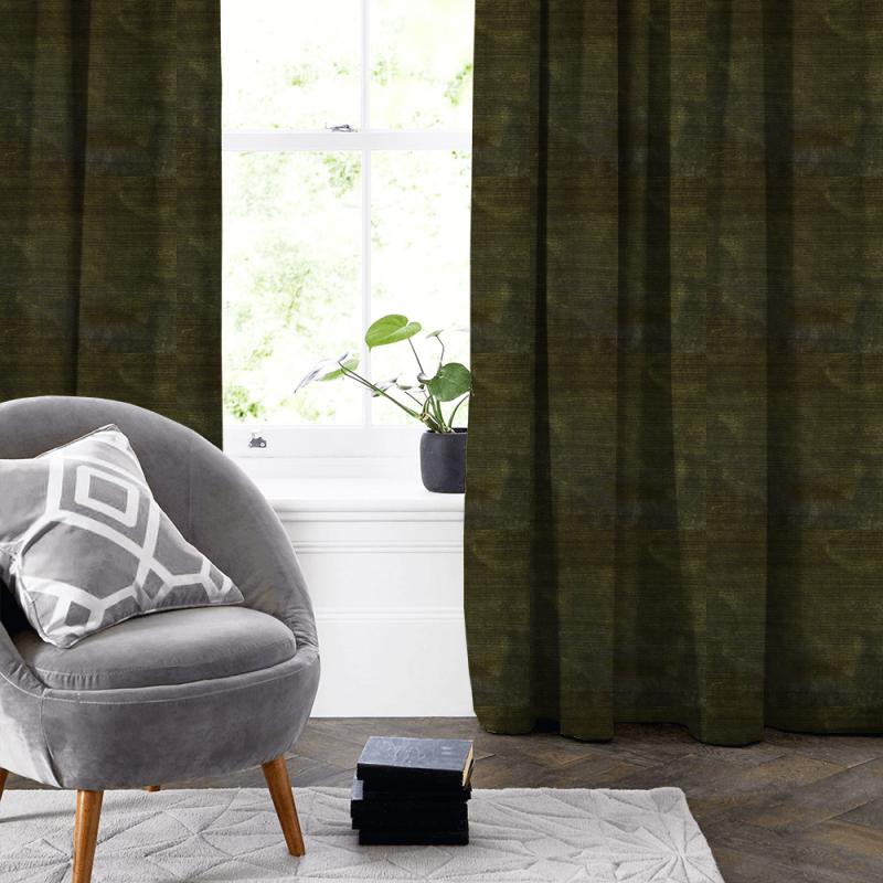 Wemyss Luxor Luxor Dark Olive Made To Measure Curtain