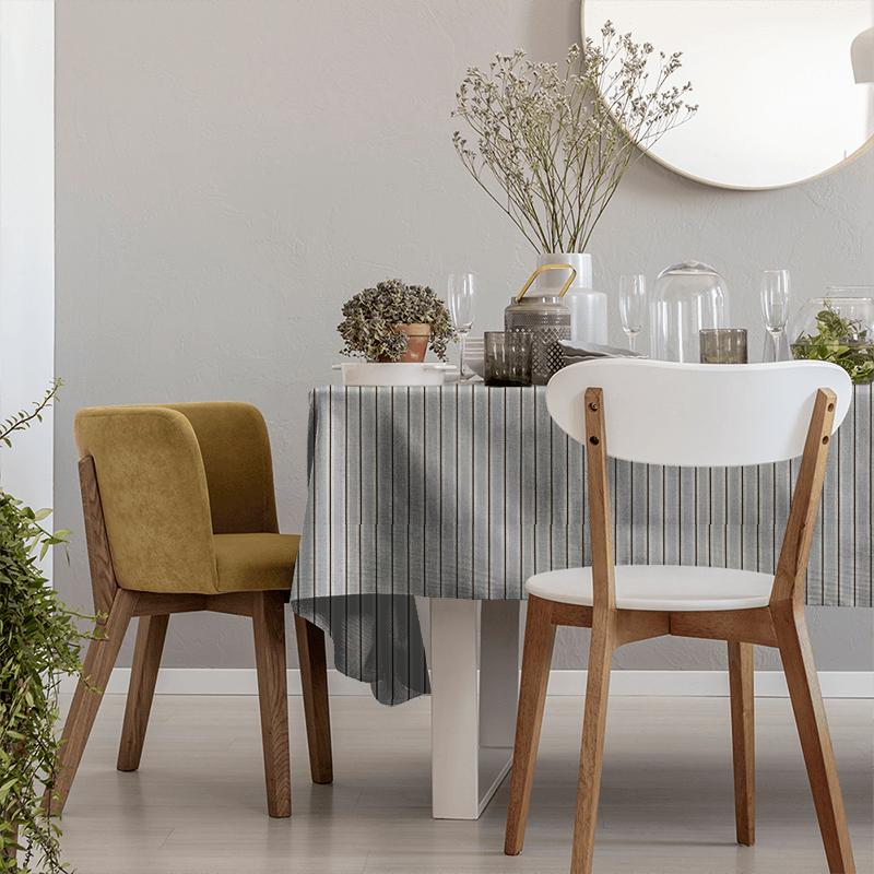 Arley Stripe Silver Tablecloth