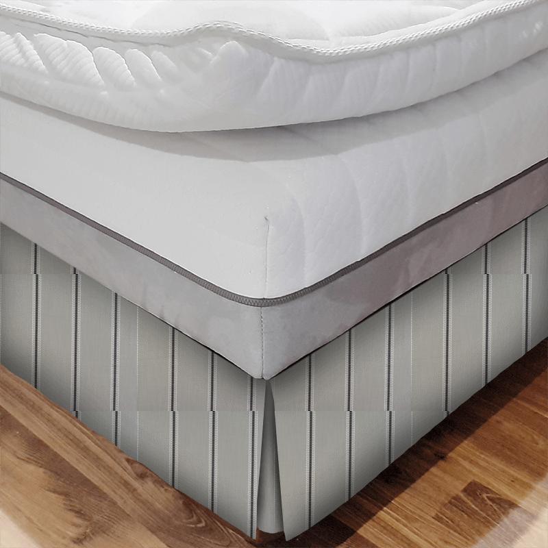 Bromley Stripe Silver Bed Base Valance Porter & Stone Porter & Stone Collection 1 Bromley Stripe Silver Bed Base Valance