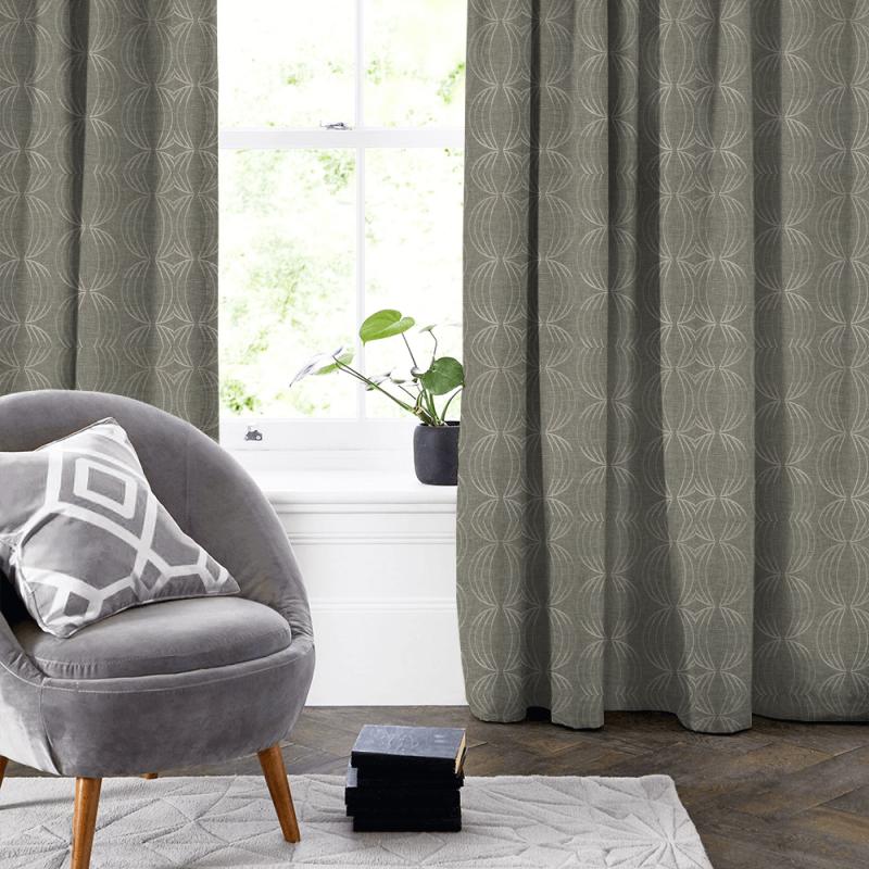 Clarke and Clarke Lusso Carraway Mocha Made To Measure Curtain