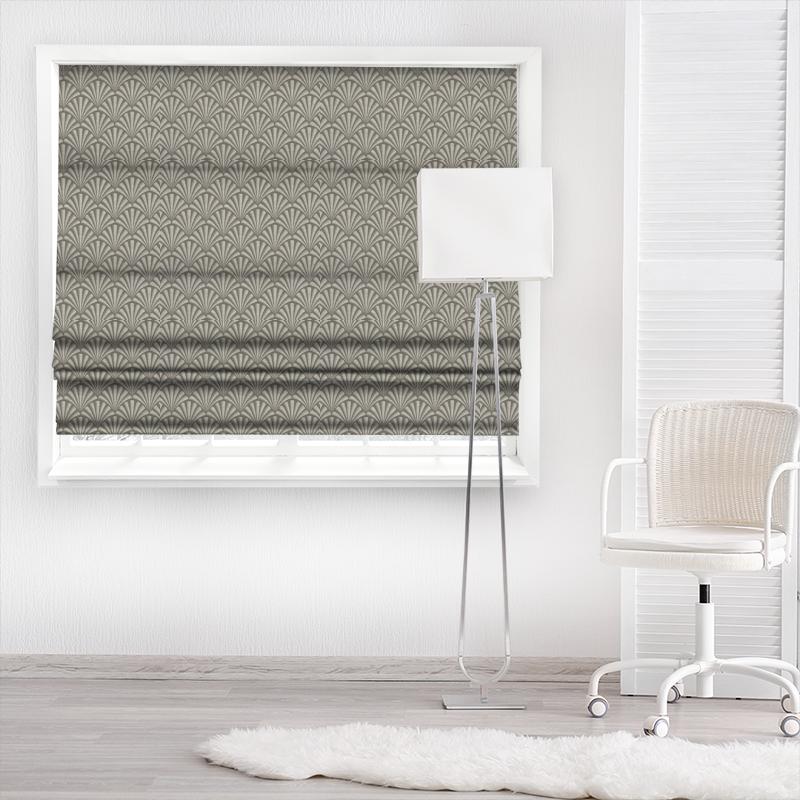 Clarke and Clarke Lusso Chrysler Mocha Made To Measure Roman Blind