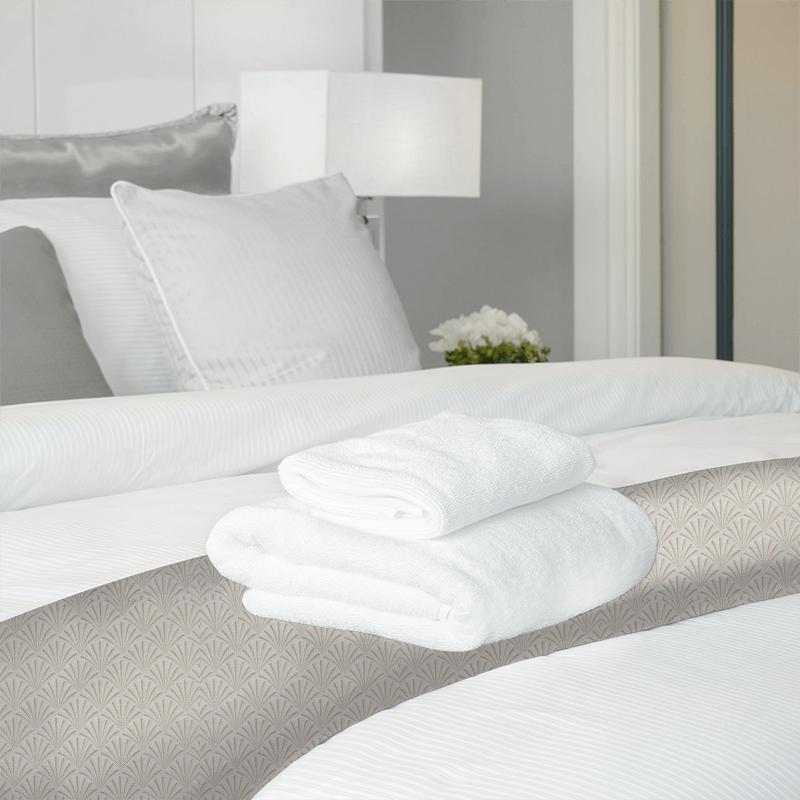Clarke and Clarke Lusso Chrysler Rose Gold Bed Runner