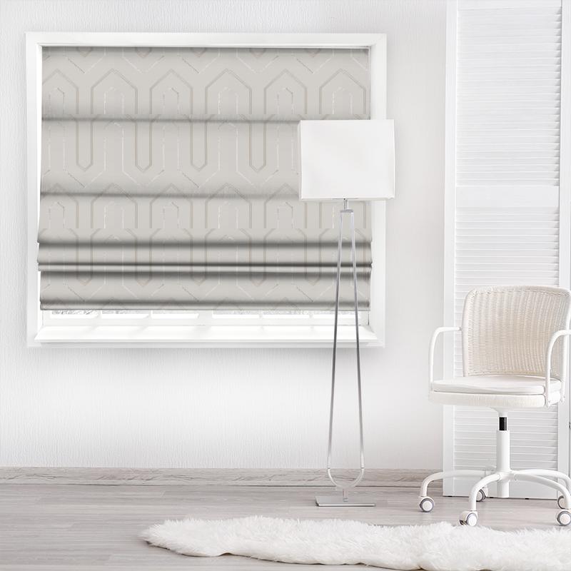 Clarke and Clarke Lusso Gatsby Champagne Made To Measure Roman Blind