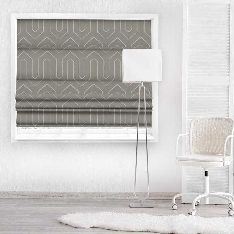 Gatsby Mocha Made To Measure Roman Blind Clarke and Clarke Lusso Gatsby Mocha Made To Measure Roman Blind