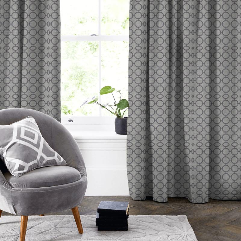 Clarke and Clarke Lusso Glamour Charcoal Made To Measure Curtain