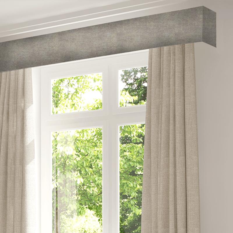 Clarke and Clarke Lusso Shimmer Blush/Linen Pelmet