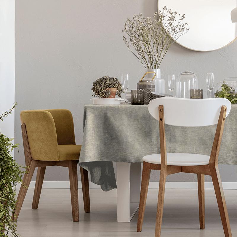 Clarke and Clarke Lusso Shimmer Gold Tablecloth