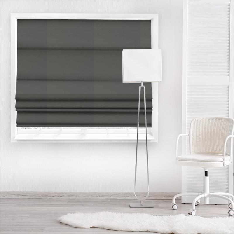 Clarke and Clarke Spectrum Spectrum Charcoal Made To Measure Roman Blind