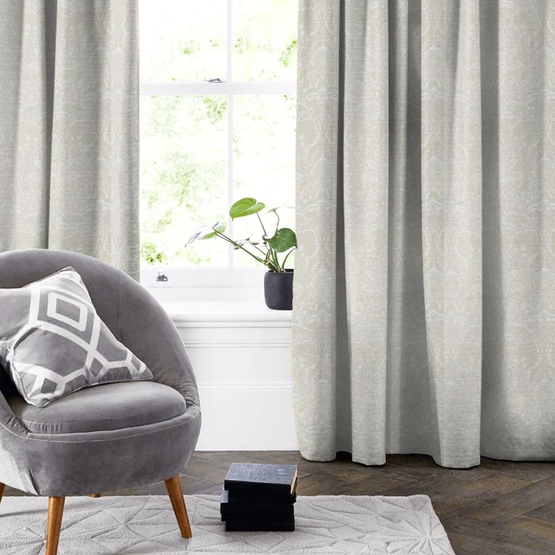 Clarke and Clarke Lusso Waldorf Ivory Made To Measure Curtain