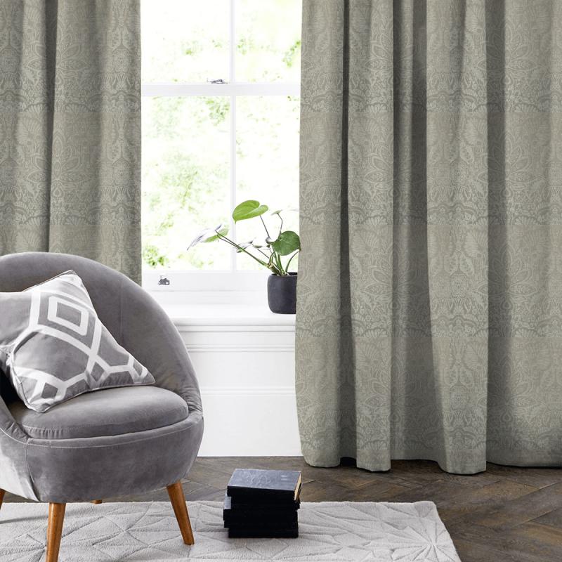 Clarke and Clarke Lusso Waldorf Mocha Made To Measure Curtain