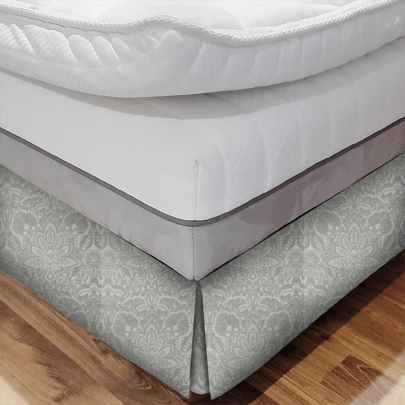 Clarke and Clarke Lusso Waldorf Silver Bed Base Valance