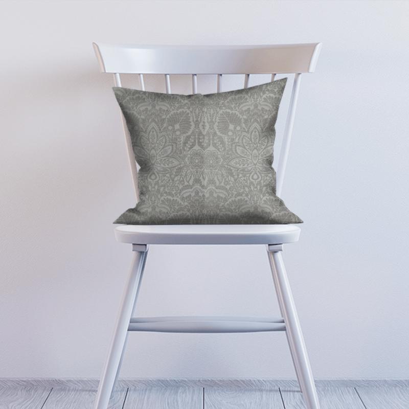 Clarke and Clarke Lusso Waldorf Silver Cushion