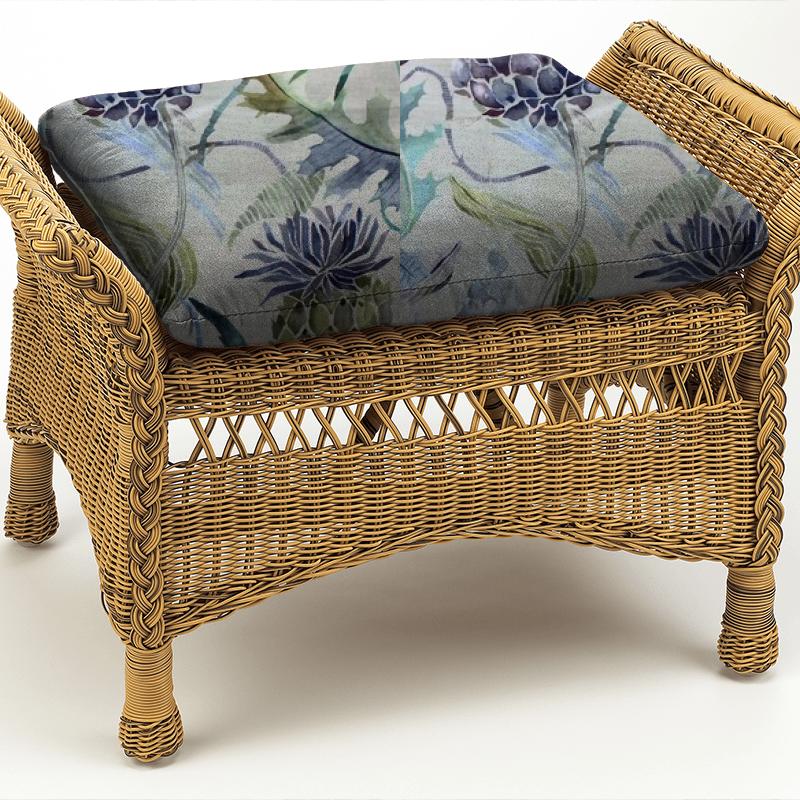 Voyage Decoration Tiverton Meadwell Velvet Periwinkle Box Cushion