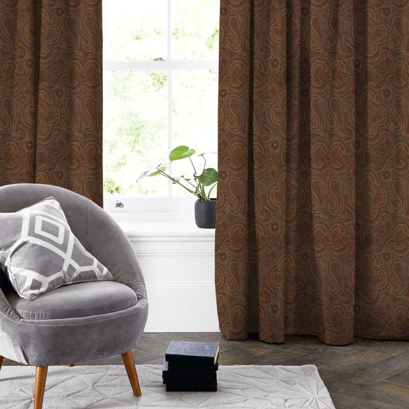Mac Burnt Orange Made To Measure Curtain Abraham Moon Heritage Mac Burnt Orange Made To Measure Curtain