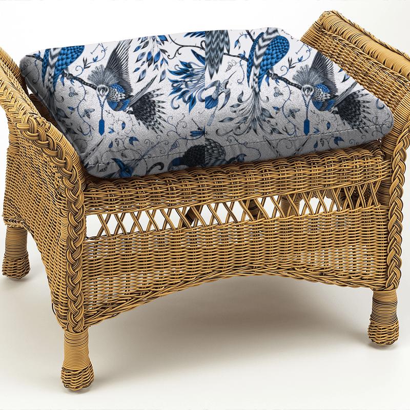 Clarke and Clarke Animalia Audubon Blue Box Cushion
