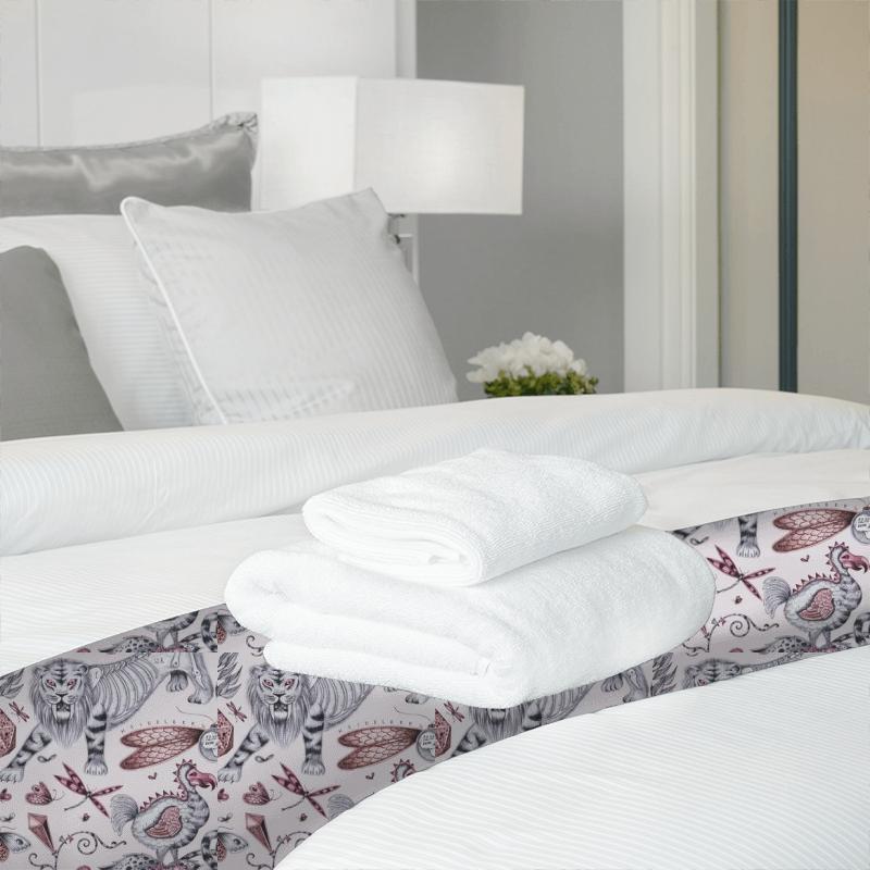 Clarke and Clarke Animalia Extinct Pink Bed Runner