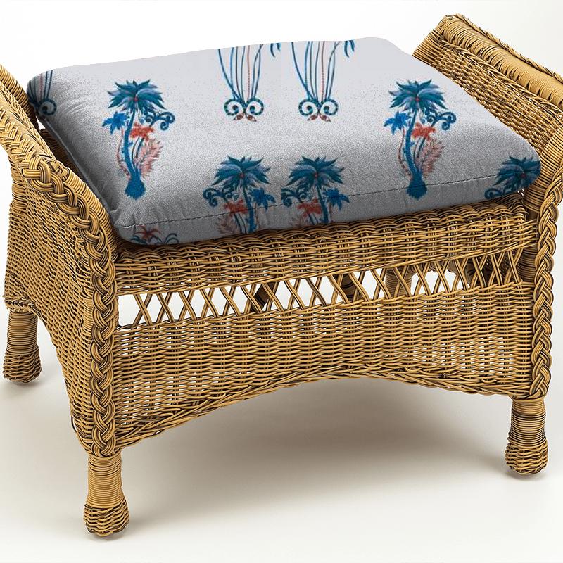 Clarke and Clarke Animalia Jungle Palms Blue Box Cushion