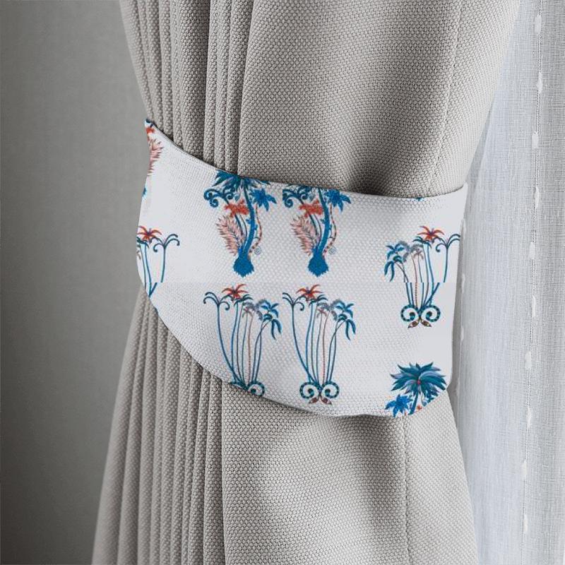 Jungle Palms Blue Tieback Clarke and Clarke Animalia Jungle Palms Blue Tieback