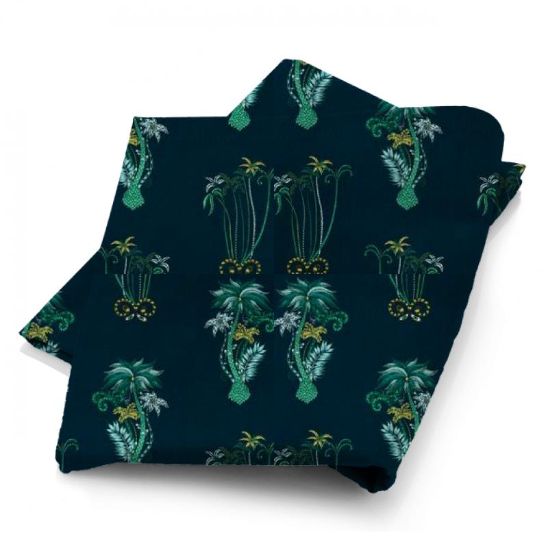 Clarke and Clarke Animalia Jungle Palms Navy Fabric