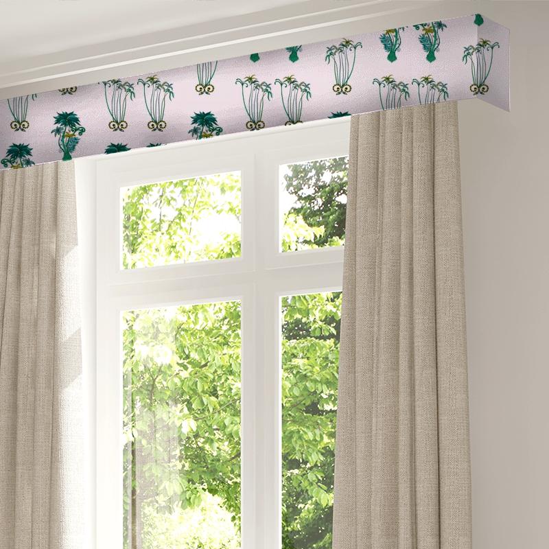 Jungle Palms Pink Pelmet Clarke and Clarke Animalia Jungle Palms Pink Pelmet