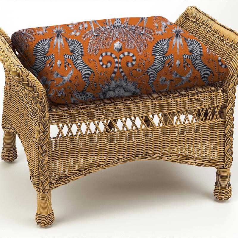 Clarke and Clarke Animalia Kruger Flame Box Cushion