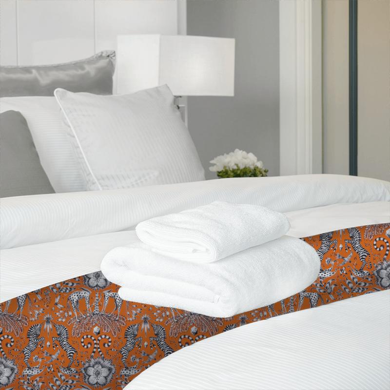 Clarke and Clarke Animalia Kruger Flame Bed Runner