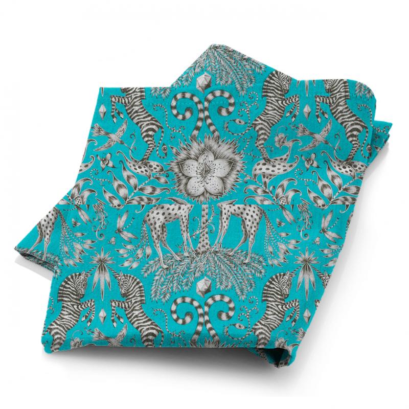 Clarke and Clarke Animalia Kruger Teal Fabric