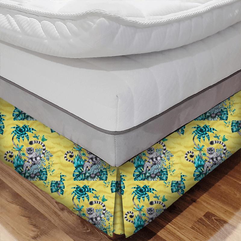 Clarke and Clarke Animalia Lemur Lime Bed Base Valance