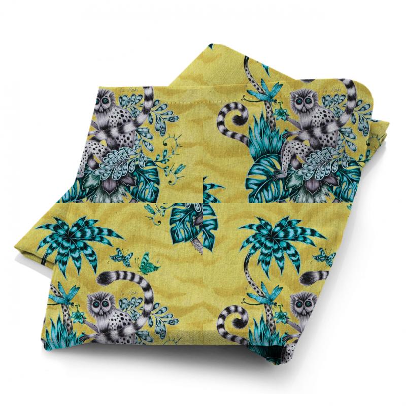 Clarke and Clarke Animalia Lemur Lime Fabric