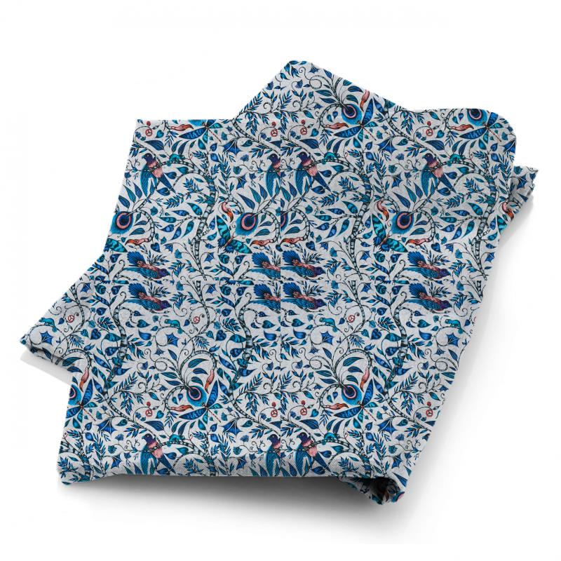 Clarke and Clarke Animalia Rousseau Blue Fabric