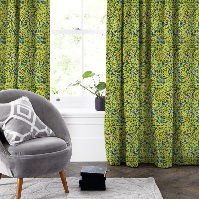 Clarke and Clarke Animalia Rousseau Lime Made To Measure Curtain