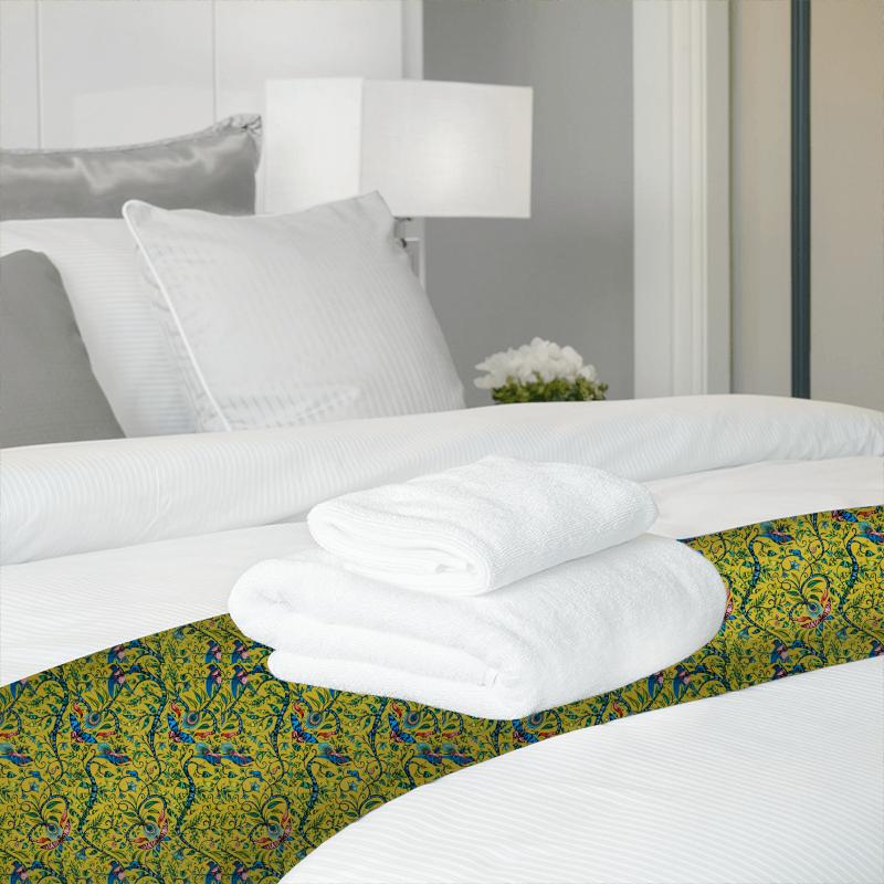 Clarke and Clarke Animalia Rousseau Lime Velvet Bed Runner