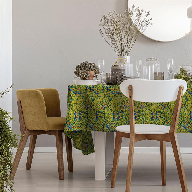 Clarke and Clarke Animalia Rousseau Lime Velvet Tablecloth