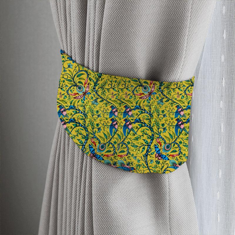 Clarke and Clarke Animalia Rousseau Lime Velvet Tieback